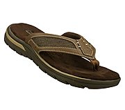 skechers men's jayline flip flop brown