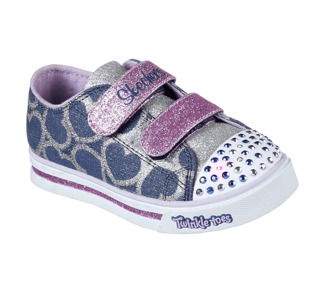 Twinkle Toes: Shuffles - Glitter Heart — BLUE