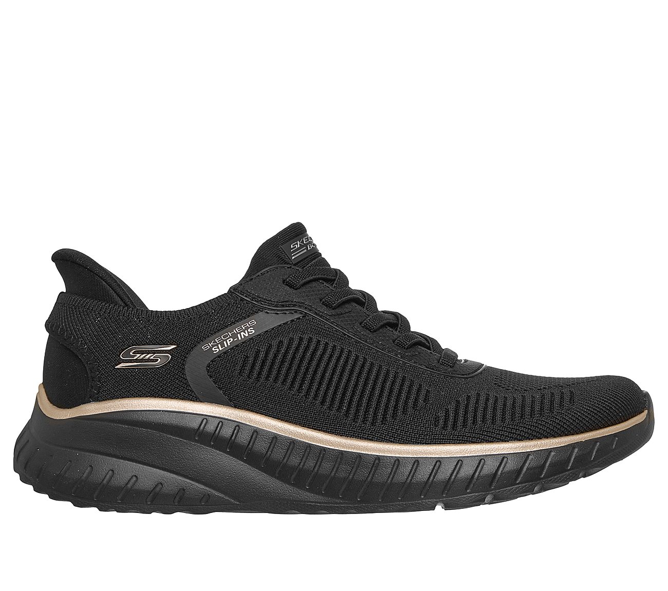 Skechers Slip-ins: BOBS Sport Squad Chaos — SCHWARZ / ROSÉGOLD