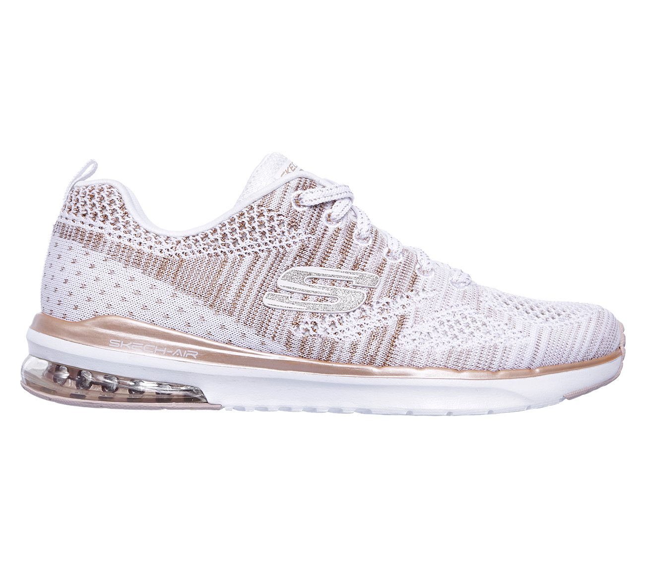 skechers air infinity white rose gold