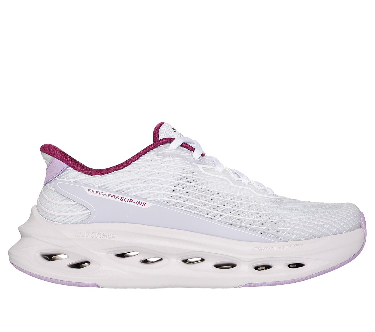 Skechers Slip-ins: Max Cushioning Glide-Step - Sapphire — WHITE