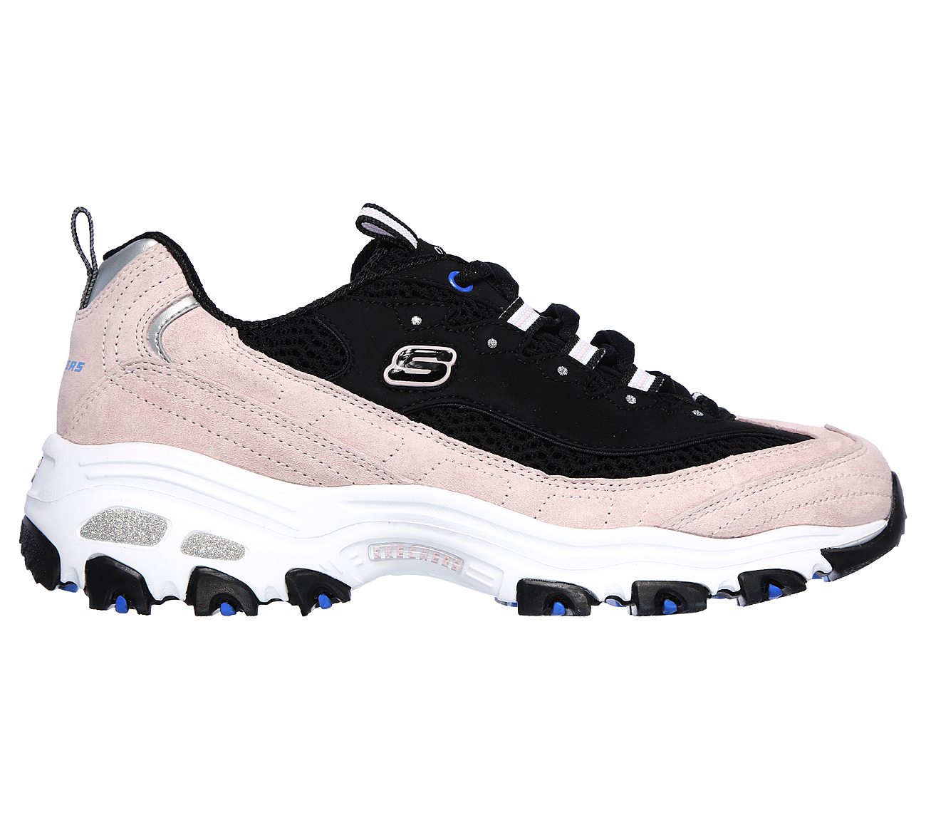 black and pink skechers
