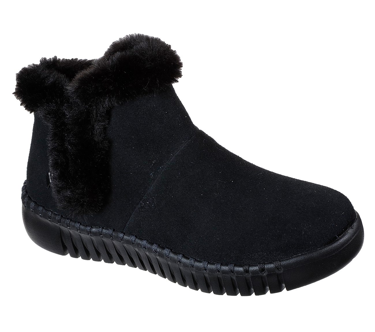 skechers gowalk suede and faux fur boots - stunning