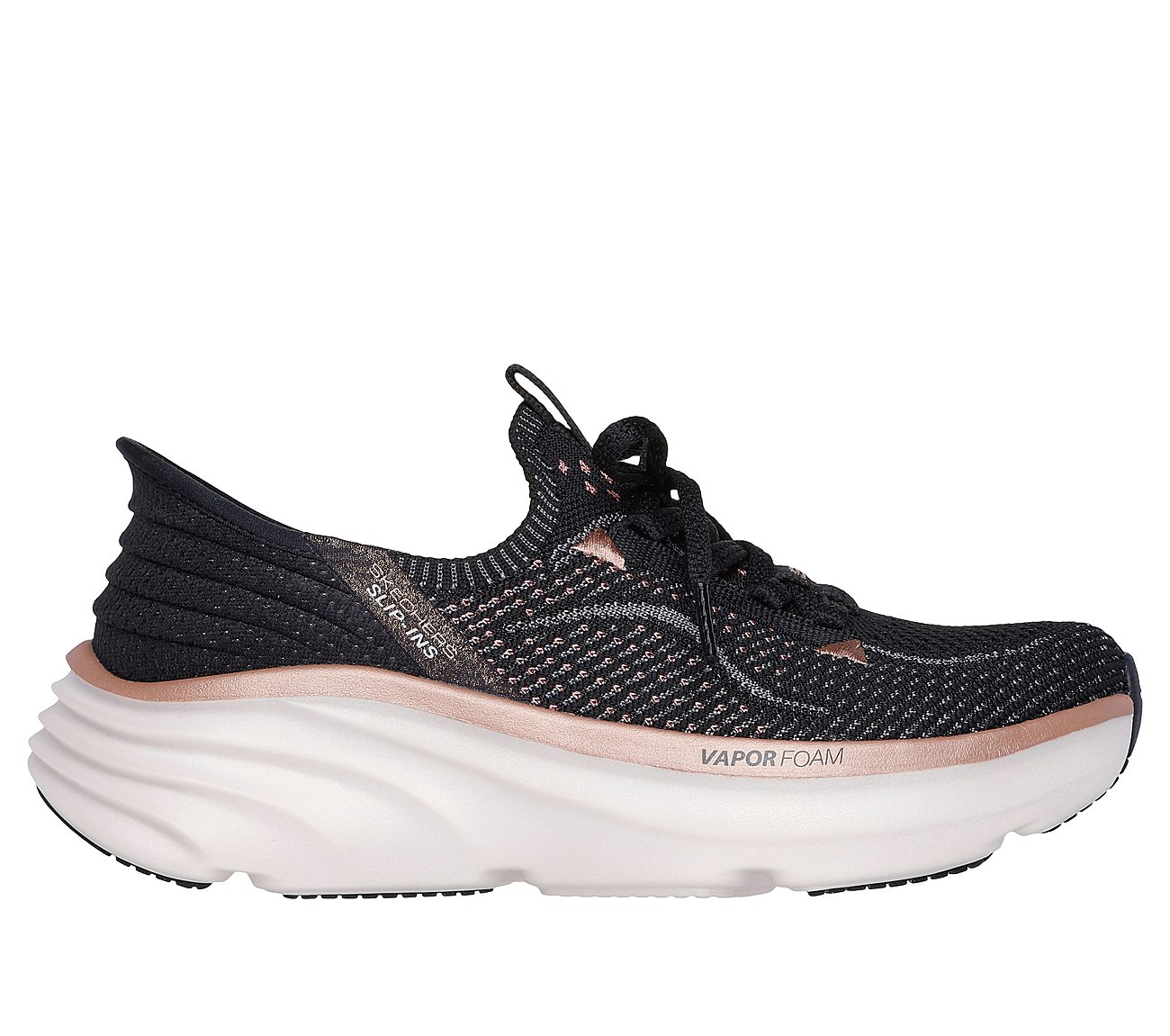 Skechers Slip-ins Relaxed Fit: D'Lux Vapor - Evening Glowing — BLACK
