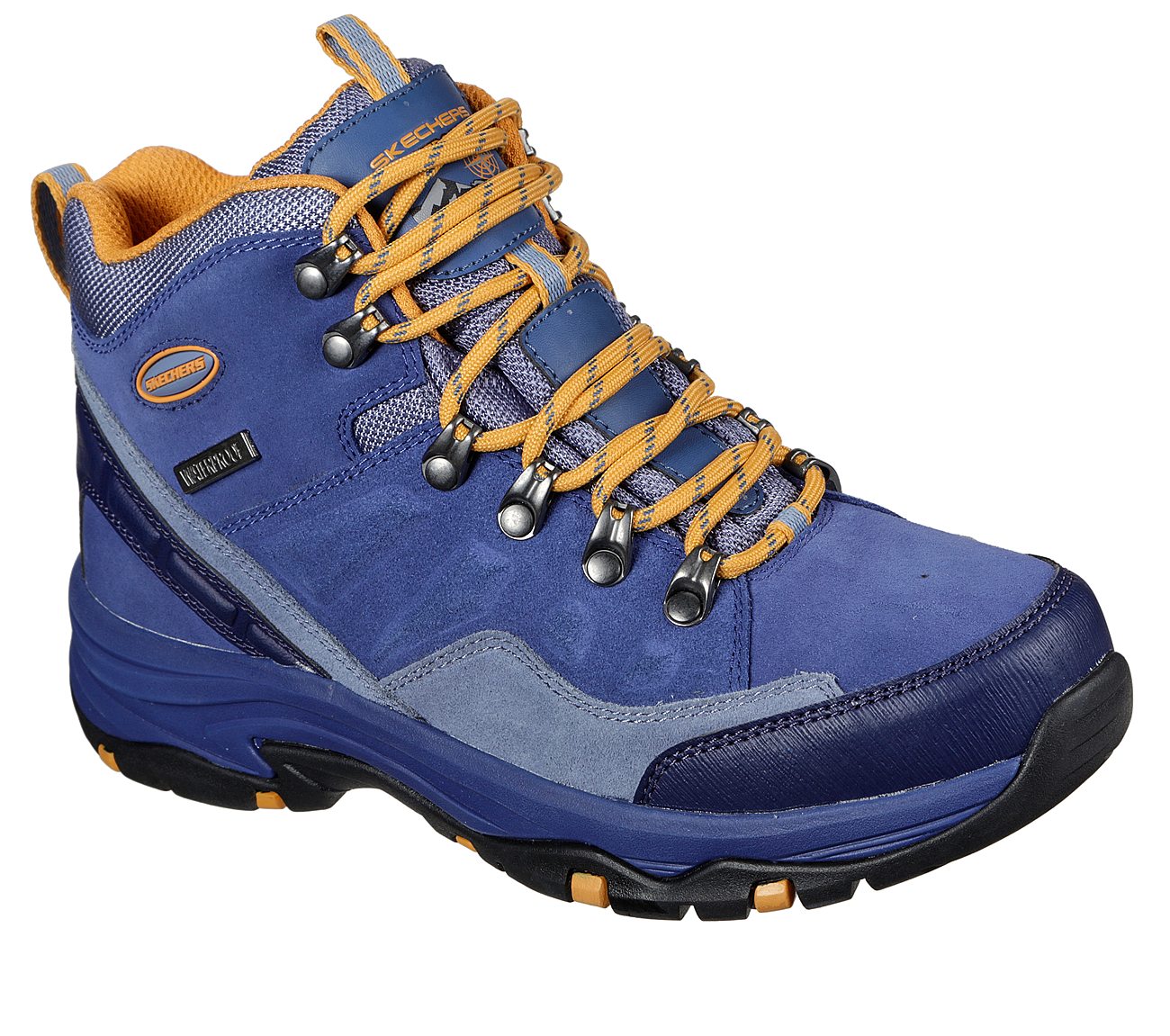 blue skechers boots