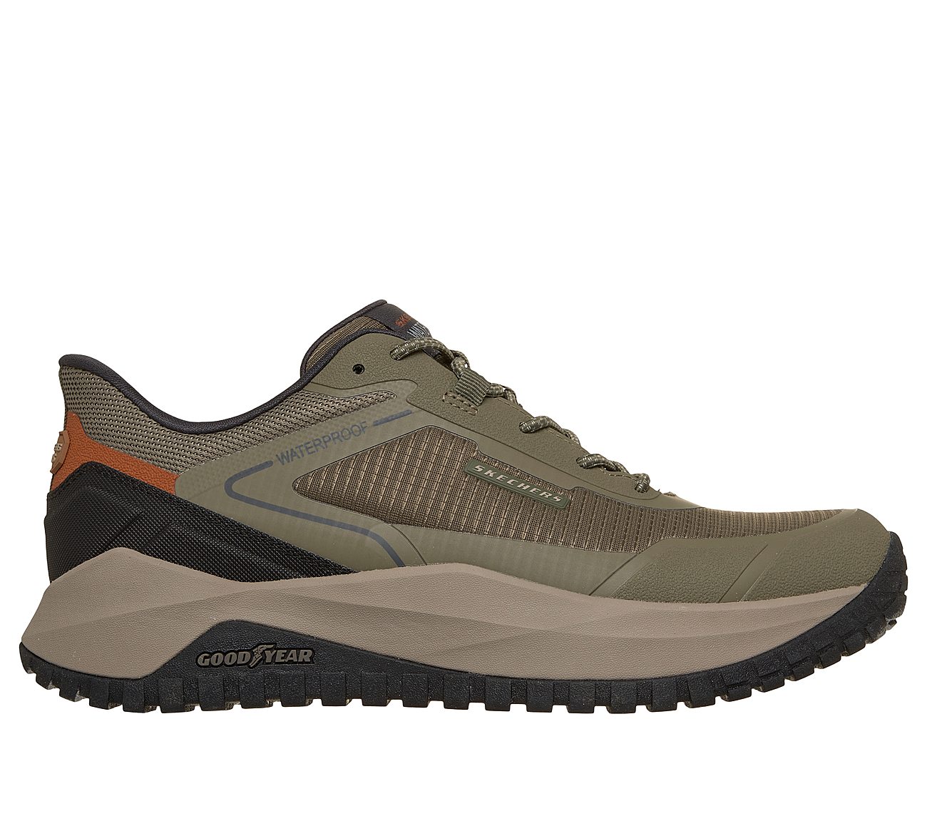 Skechers Slip-ins Waterproof Relaxed Fit: Badger - Koda — OLIVE