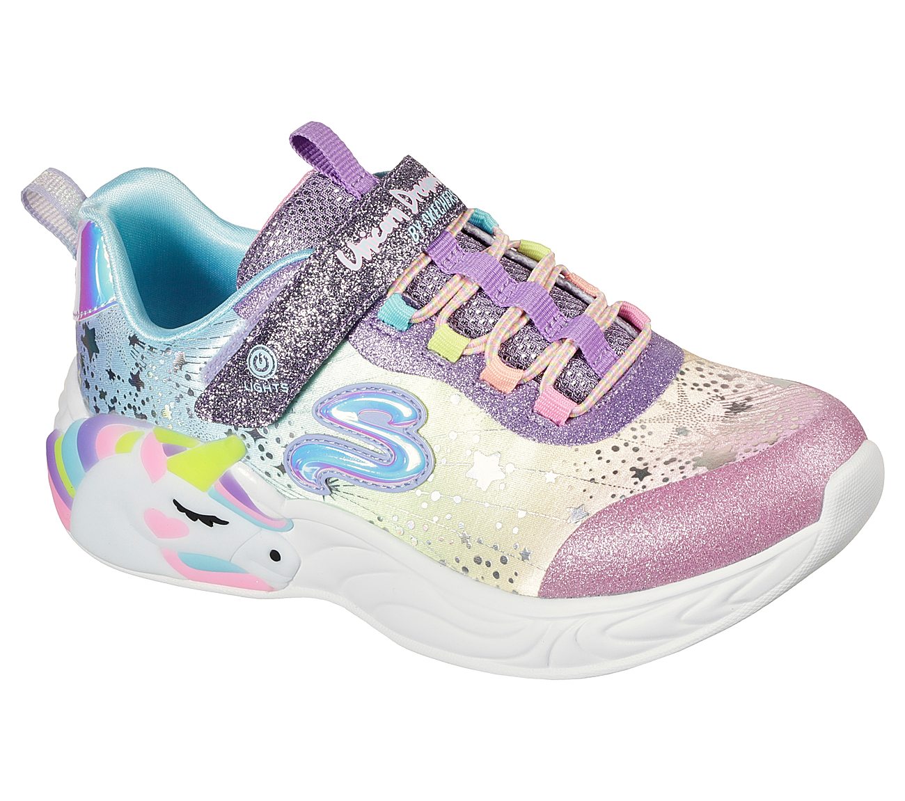 Buy SKECHERS S-Lights: Unicorn Dreams Bungee Sneakers Shoes