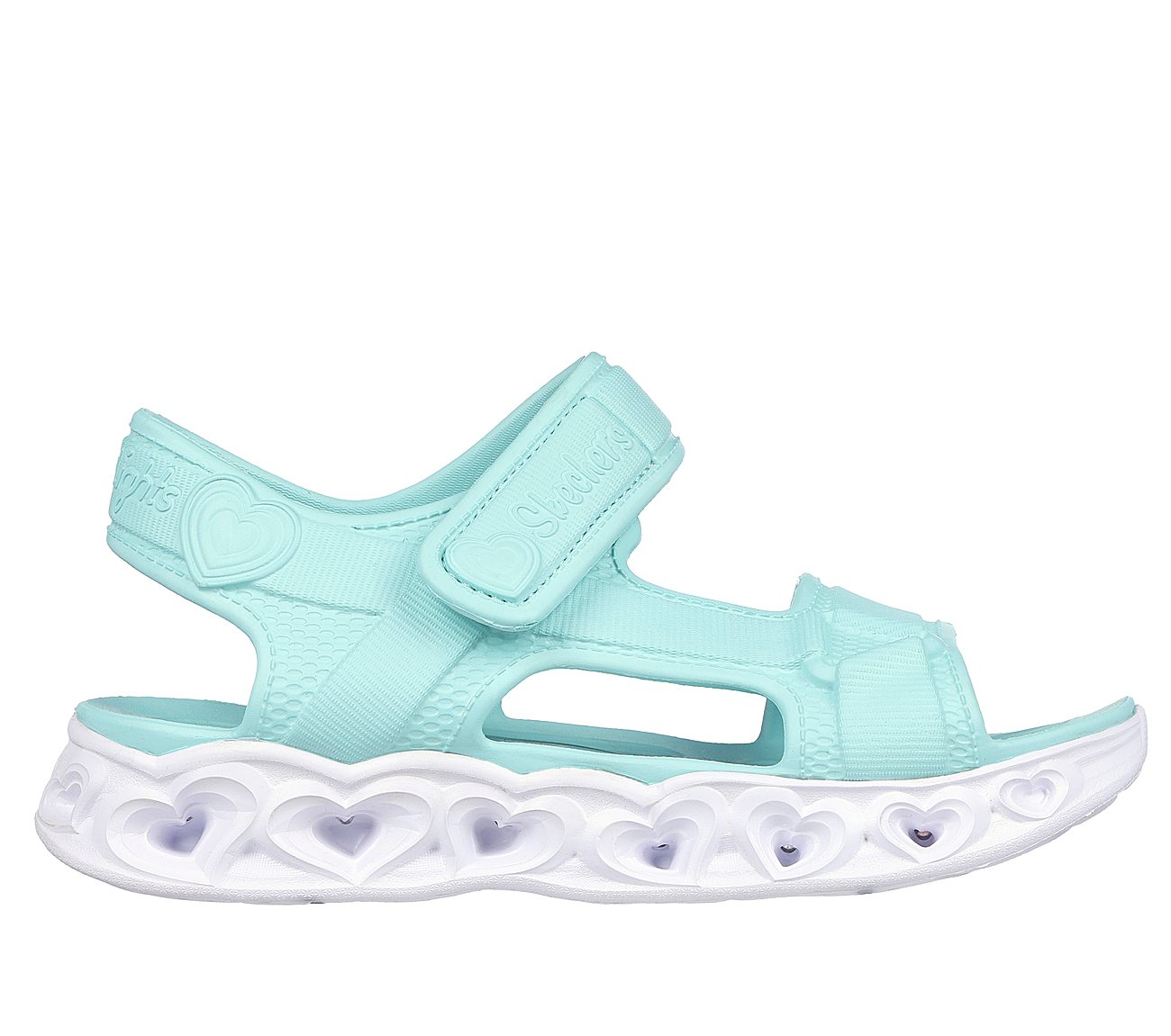 Foamies: Heart Lights Sandal - Always Flashy — GREEN