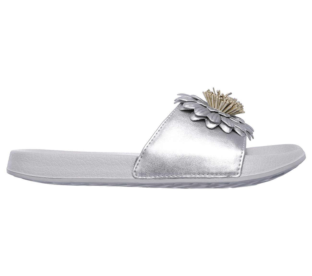 skechers sandals silver