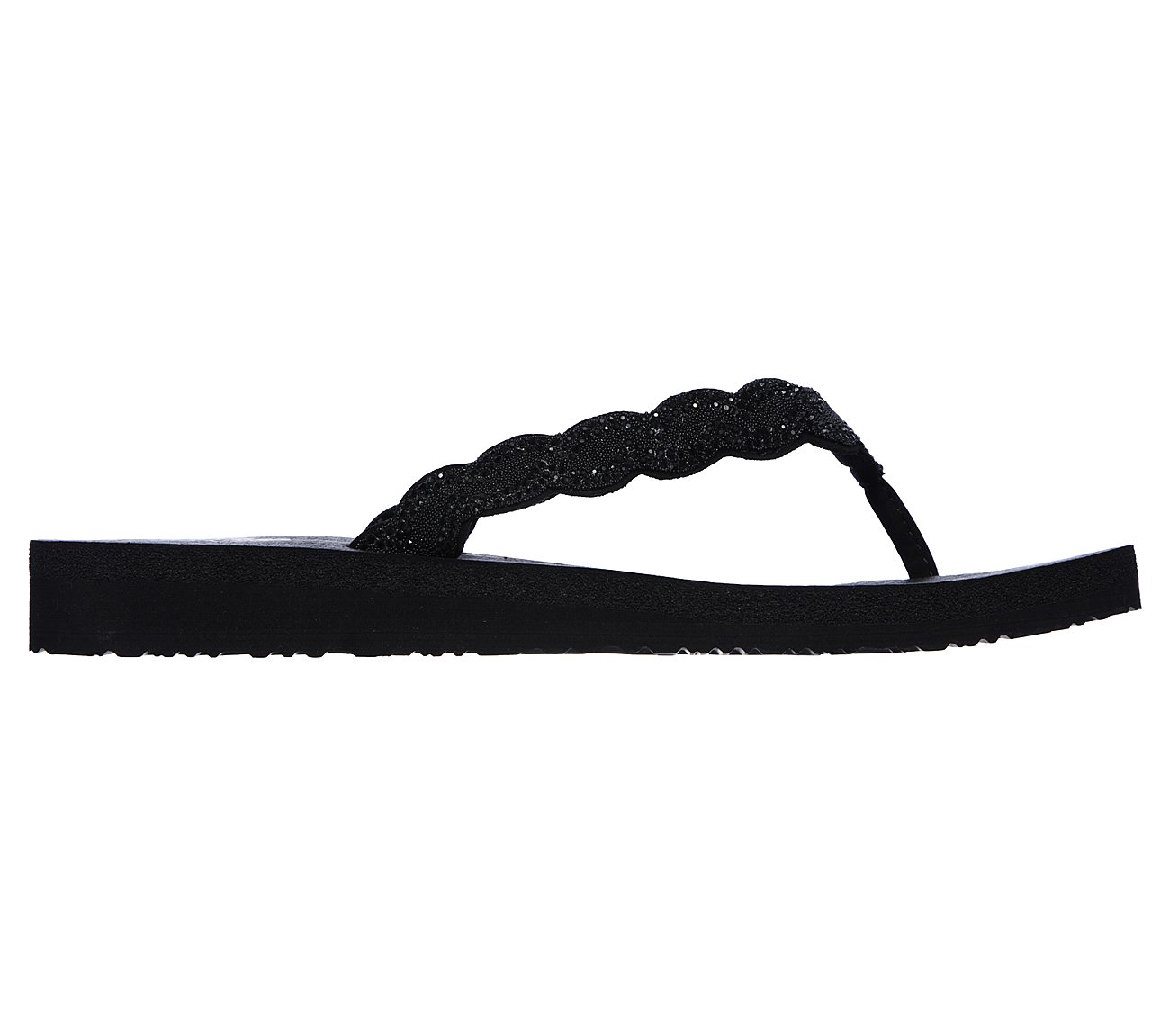 skechers meditation sandals black