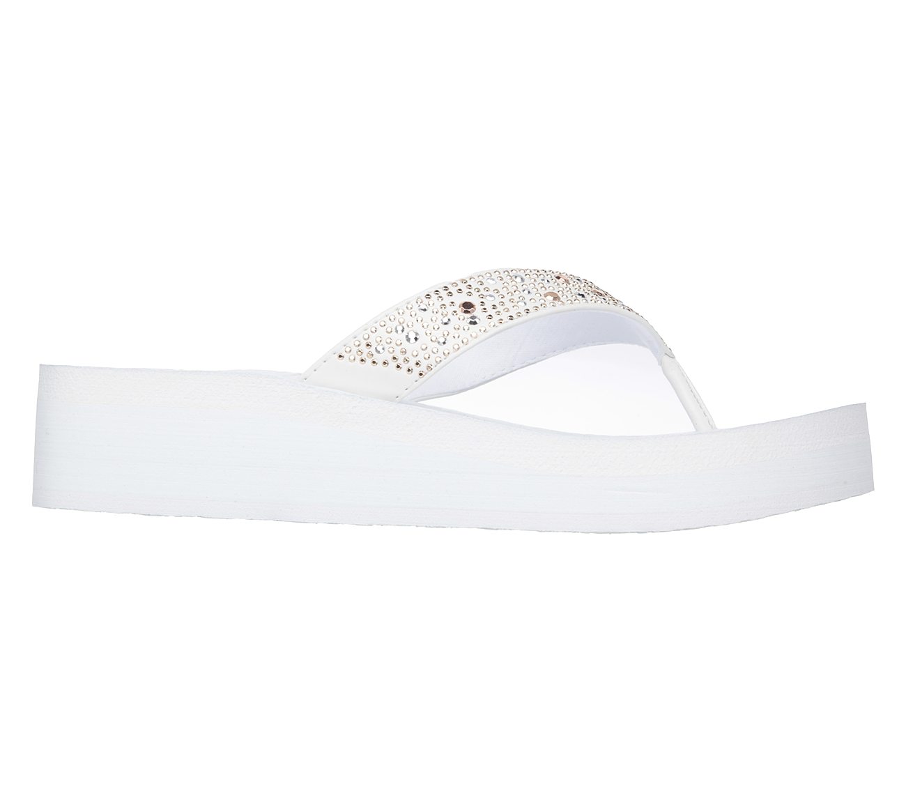 white sequin flip flops