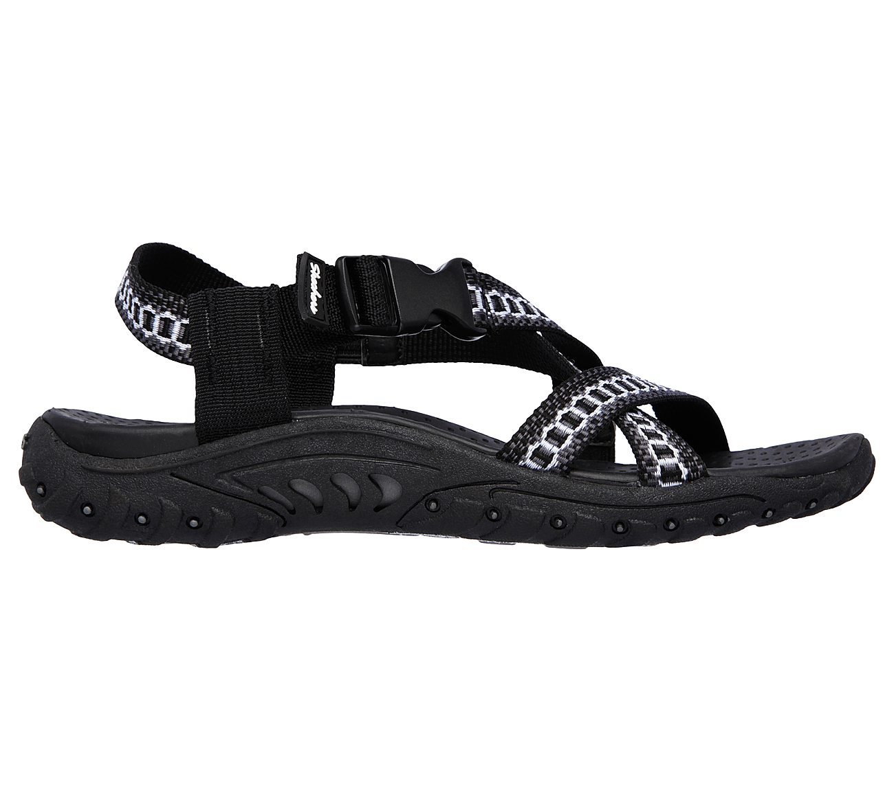 skechers black strappy sandals