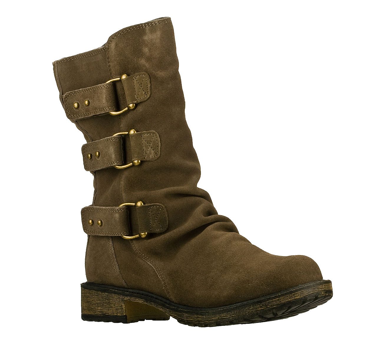 skechers ruched suede wedge boots Sale 