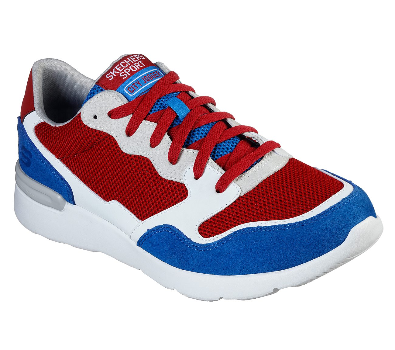 red white and blue skechers