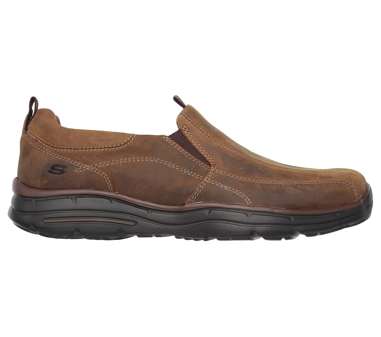 skechers relaxed fit leather slip on