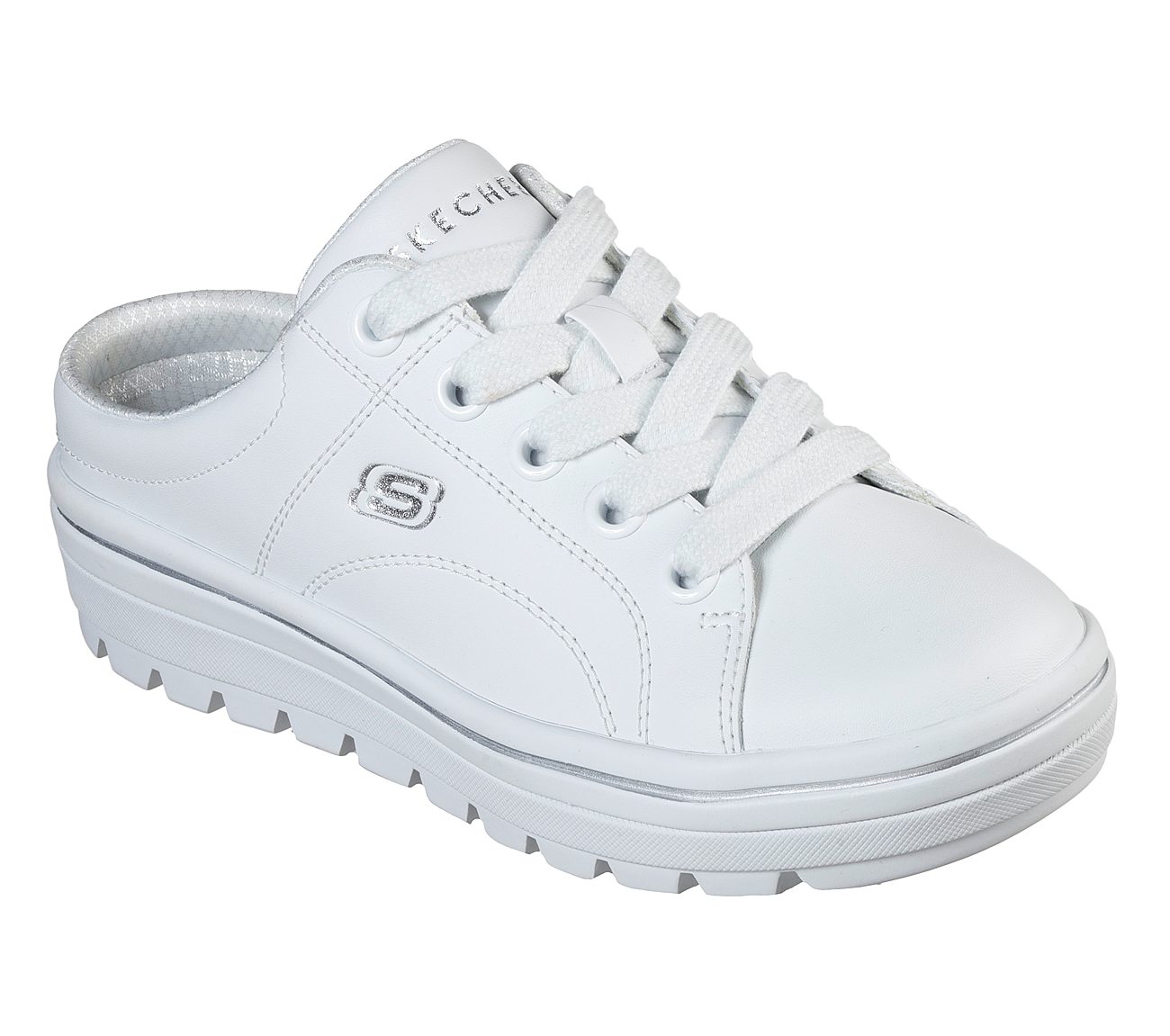 skechers street cleat white