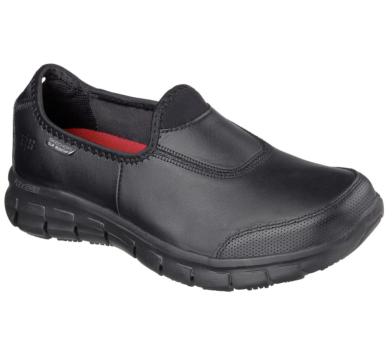 skechers non slip black work shoes