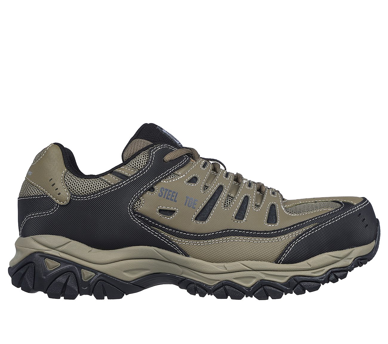 Skechers steel toe hombre hot sale gris