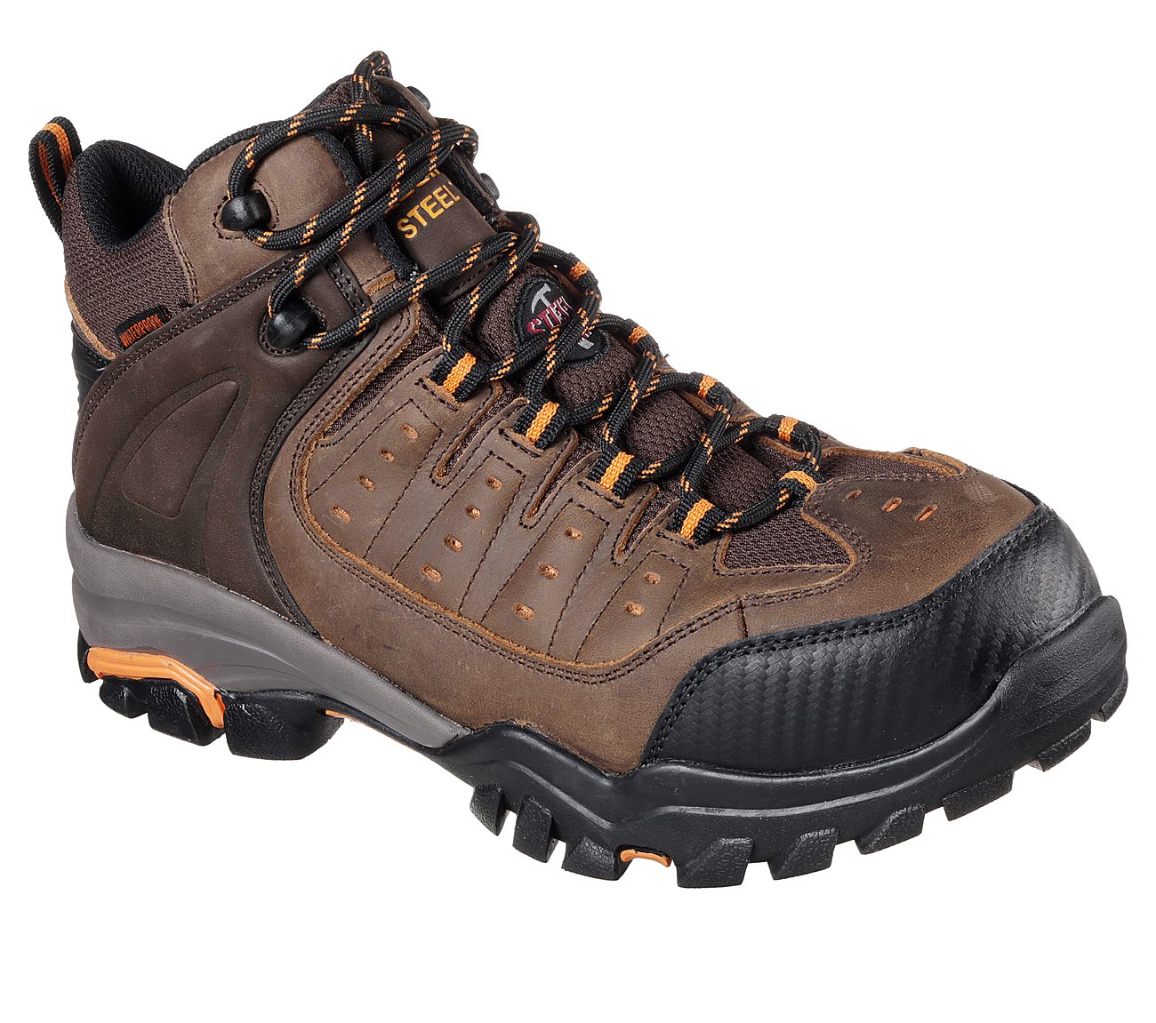 skechers steel toe hombre naranja