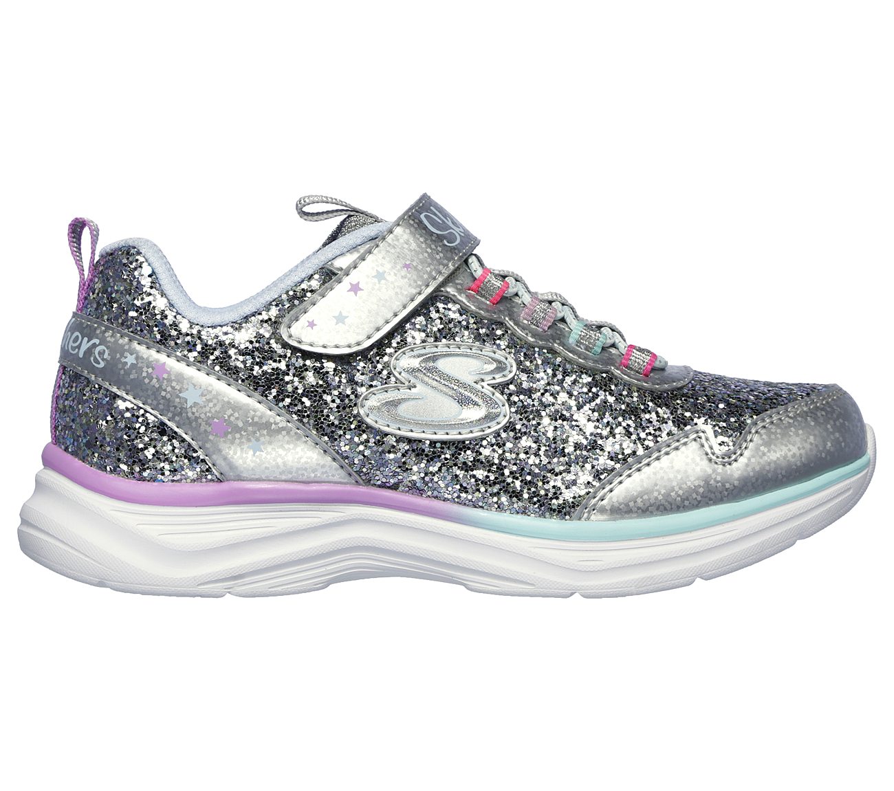 skechers silver glitter shoes