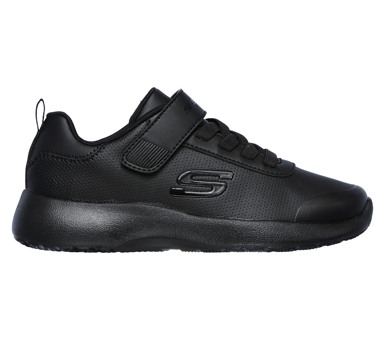 skechers junior boys dynamight day school trainers black