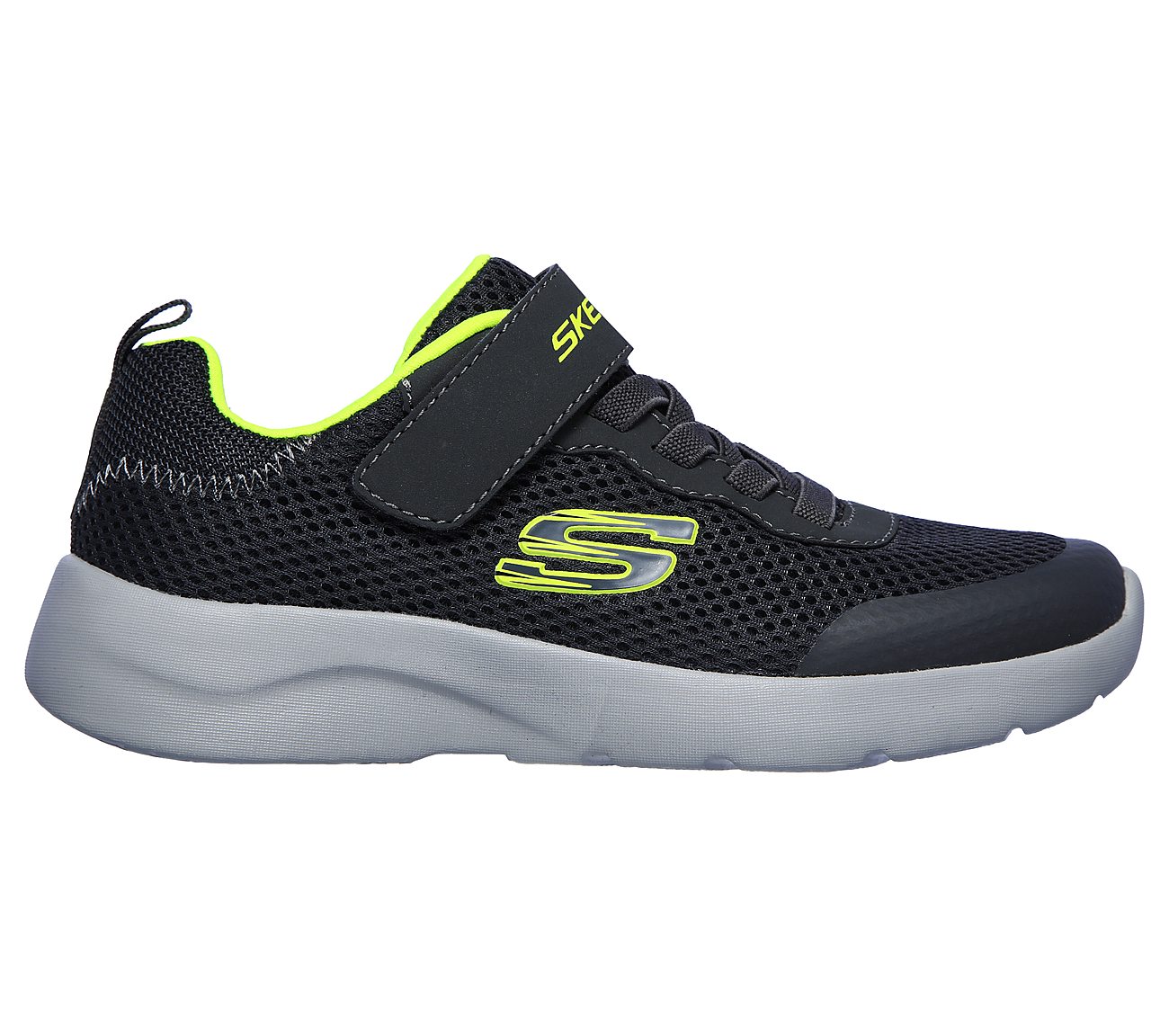 skechers junior boys dynamight day school trainers black