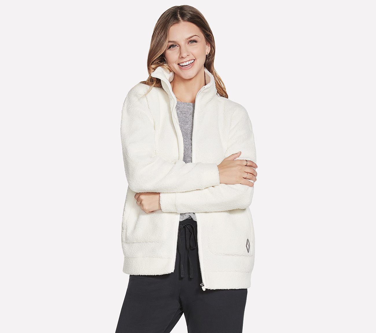 Skechers jacket on sale womens white