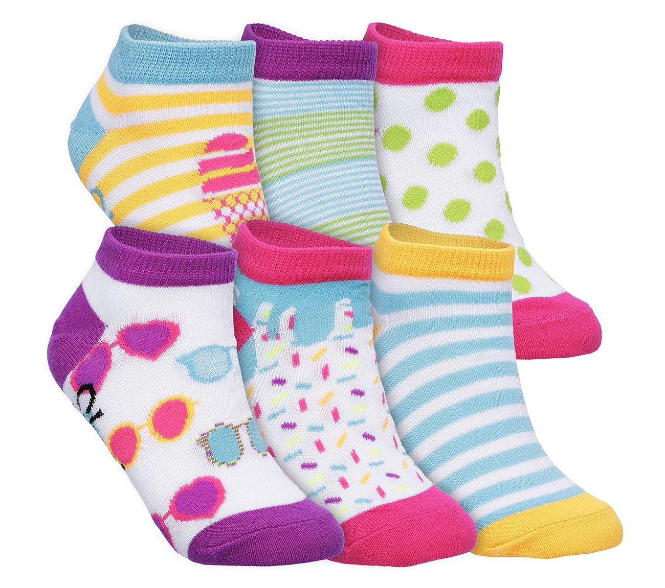 Buy SKECHERS 6 Pack Low Cut Fashion Print Socks Socks Shoes only $10.00