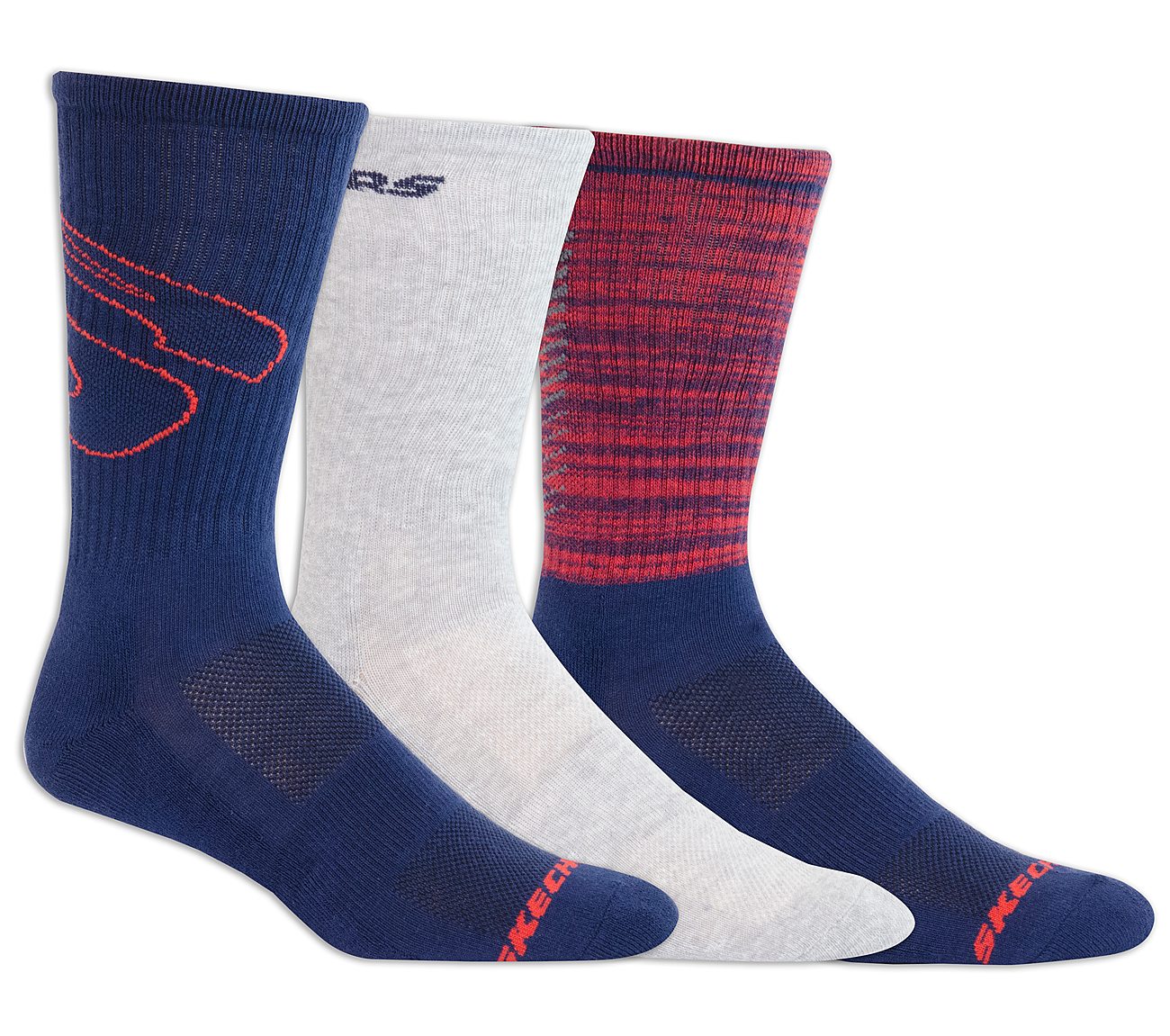 Buy SKECHERS 3 Pack Casual Half Terry Stripe Socks 65% Off Shoes